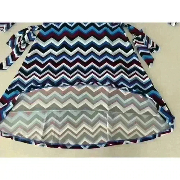 Leota Sz S Petite Perfect Wrap Dress Knit Navy Print 3/4 Slv Work Comfy Casual - Picture 9 of 16